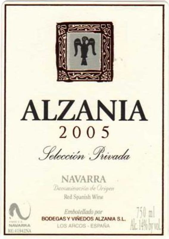 Alzania Seleccion Privada 2005 Front Label