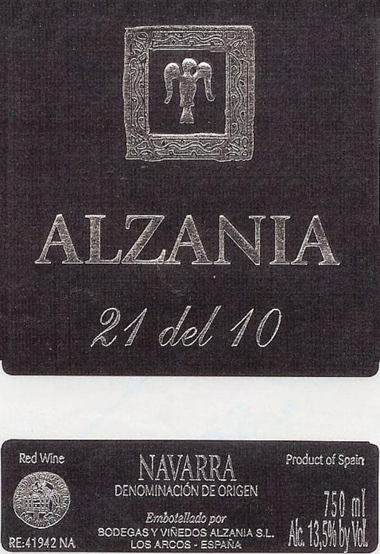Alzania 21 del 10 2004 Front Label