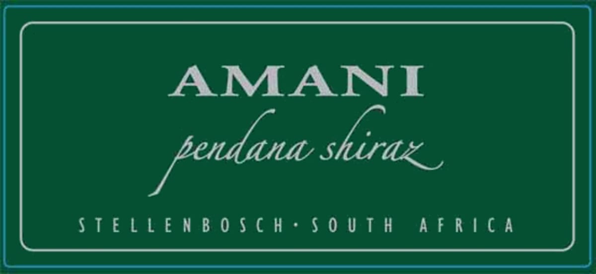 Amani Pendana Shiraz 2010 Front Label