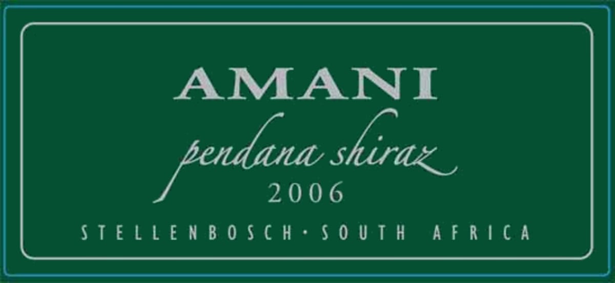 Amani Pendana Shiraz 2006 Front Label
