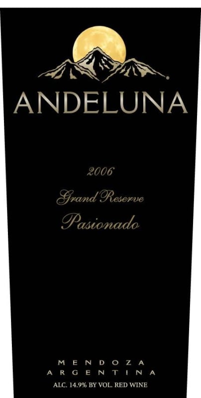 Andeluna Grand Reserve Pasionado 2006 Front Label