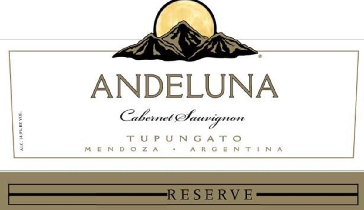 Andeluna Altitud Reserve Cabernet Sauvignon 2012 Front Label