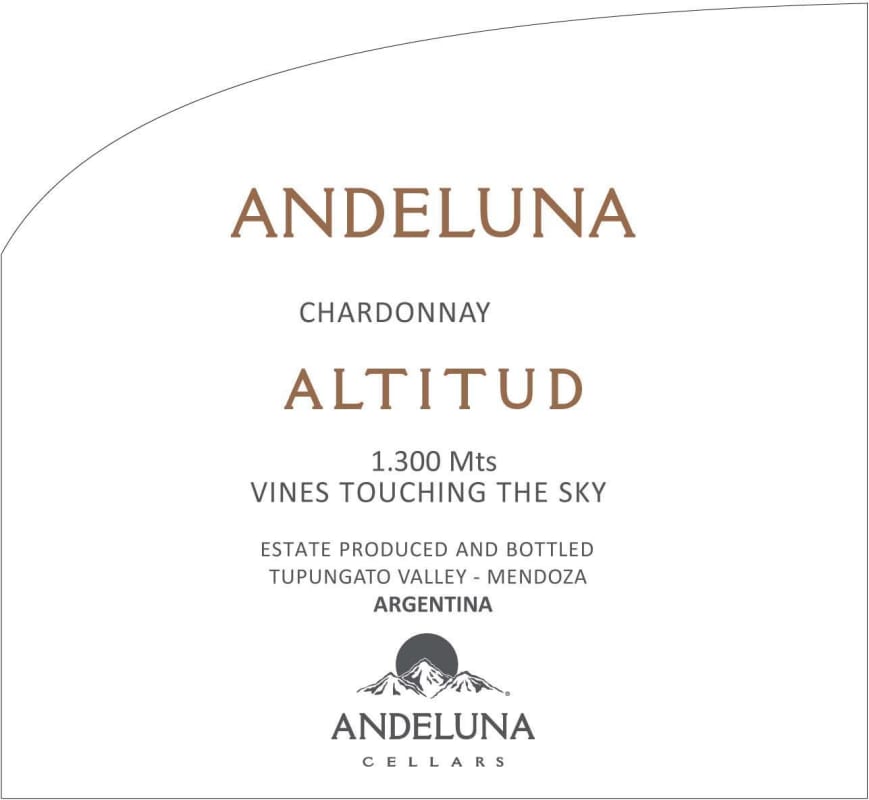 Andeluna Altitud Chardonnay 2013 Front Label