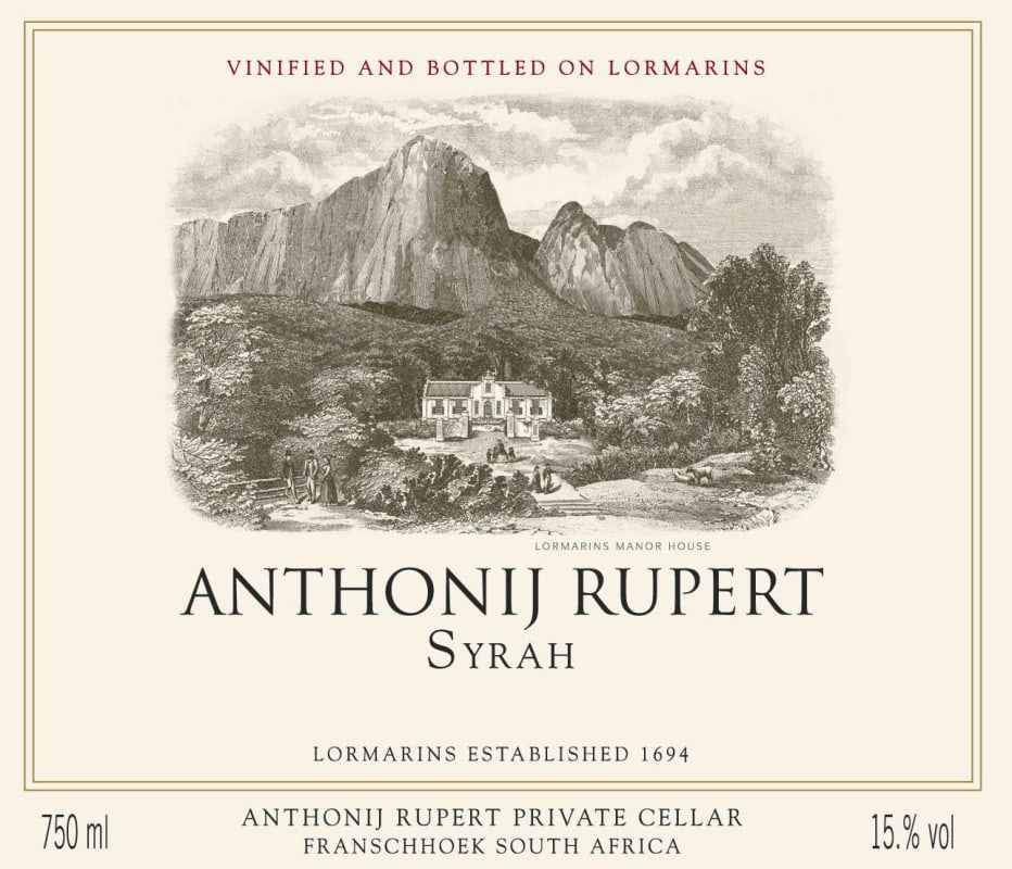 Anthonij Rupert Syrah 2009 Front Label