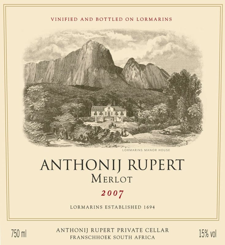 Anthonij Rupert Merlot 2007 Front Label