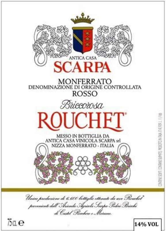 Scarpa Briccorosa Rouchet 2009 Front Label