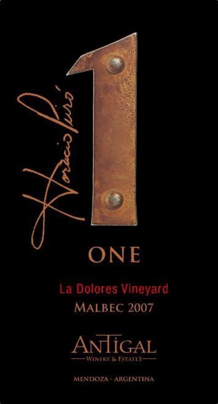 Antigal La Dolores Vineyard One Malbec 2007 Front Label