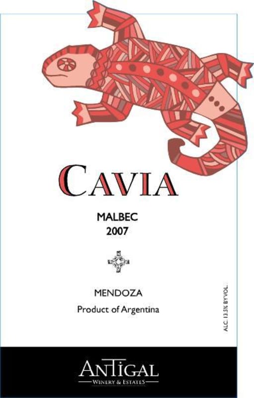 Antigal Cavia Malbec 2007 Front Label