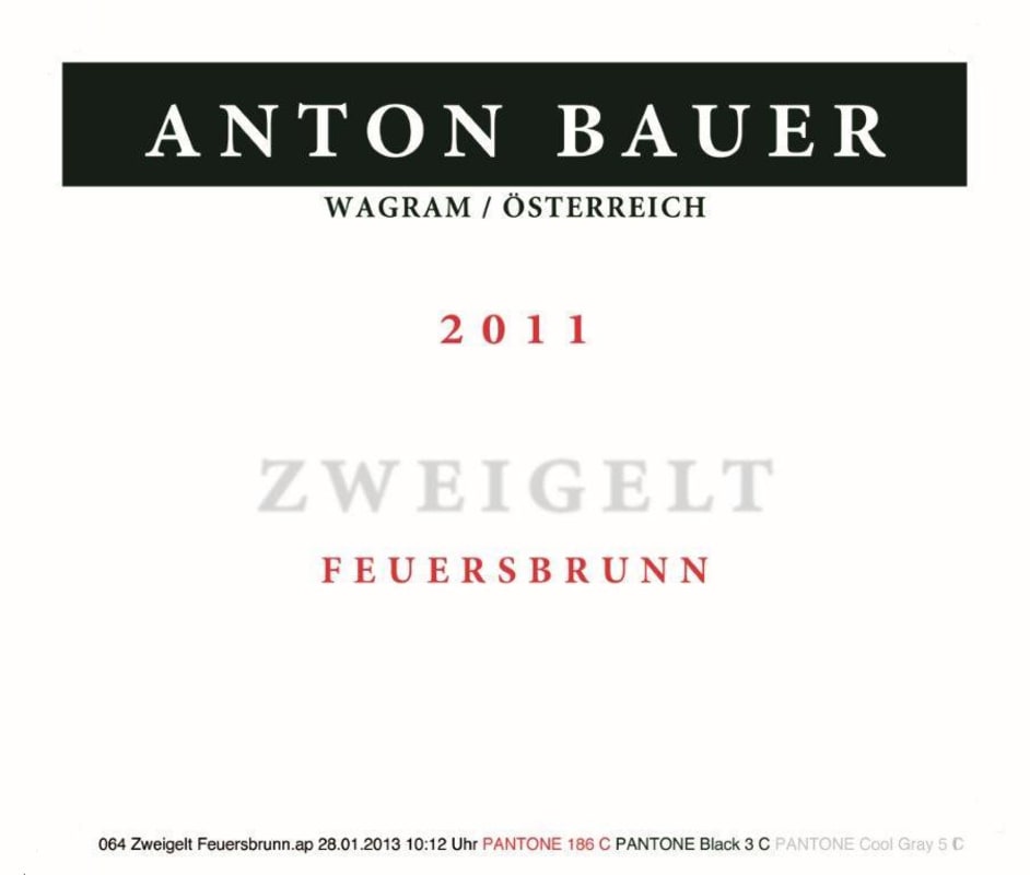 Anton Bauer Zweigelt 2011 Front Label