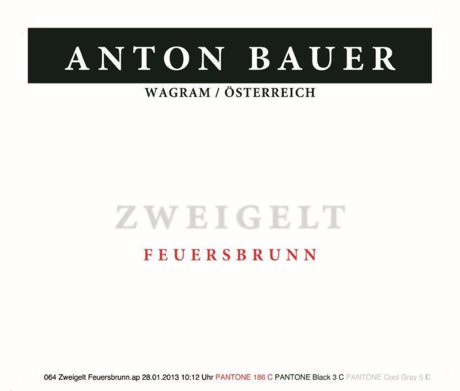 Anton Bauer Zweigelt 2013 Front Label