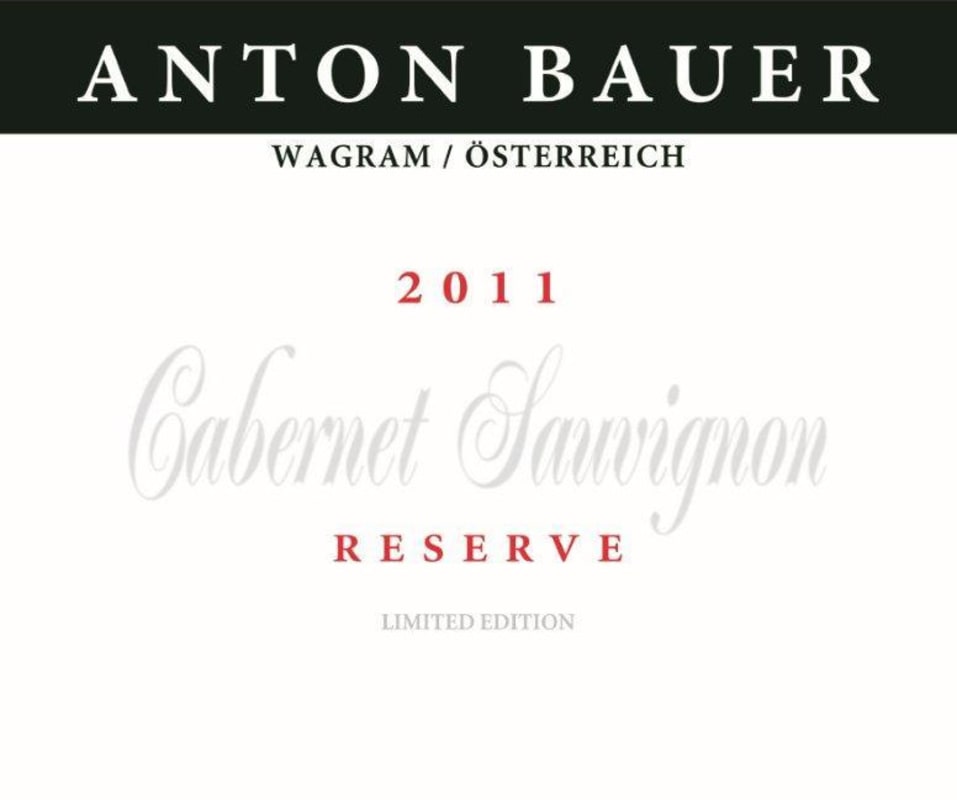 Anton Bauer Reserve Limited Edition Cabernet Sauvignon 2011 Front Label