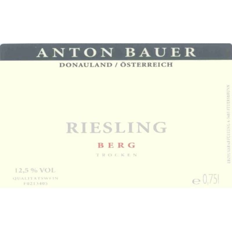 Anton Bauer Berg Riesling 2009 Front Label