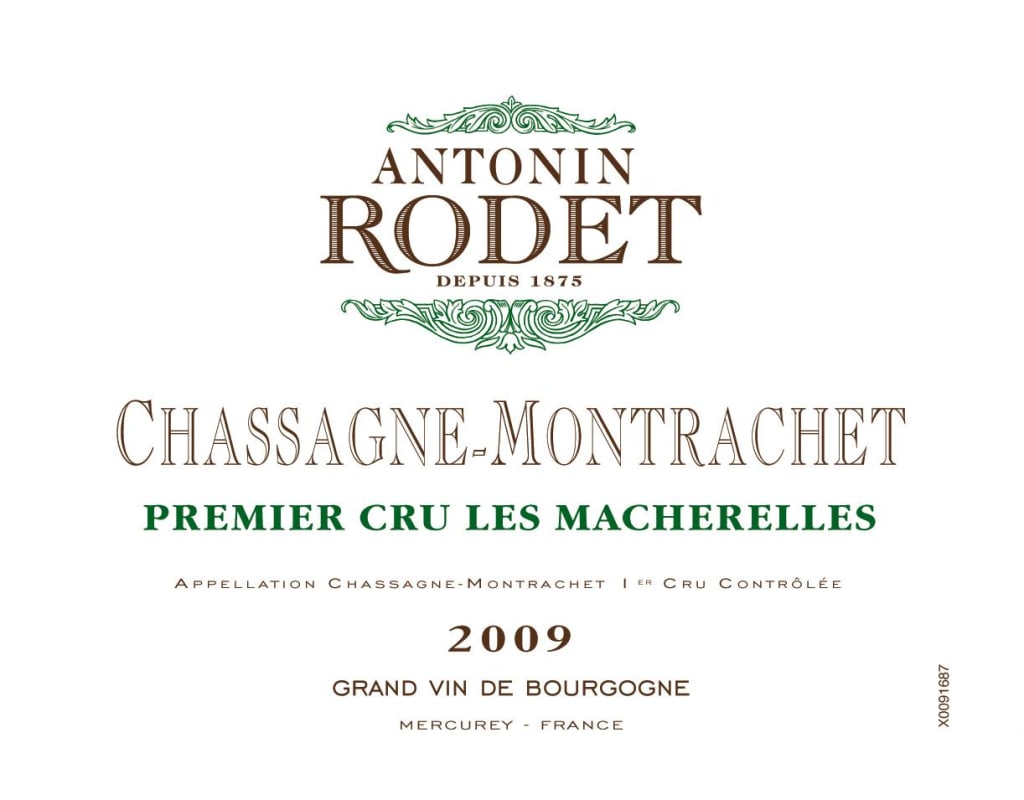 Antonin Rodet Chassagne-Montrachet Les Macherelles 2009 Front Label