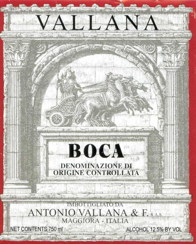 Vallana Boca 1996 Front Label