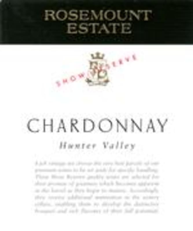 Rosemount Show Reserve Chardonnay 1998 Front Label