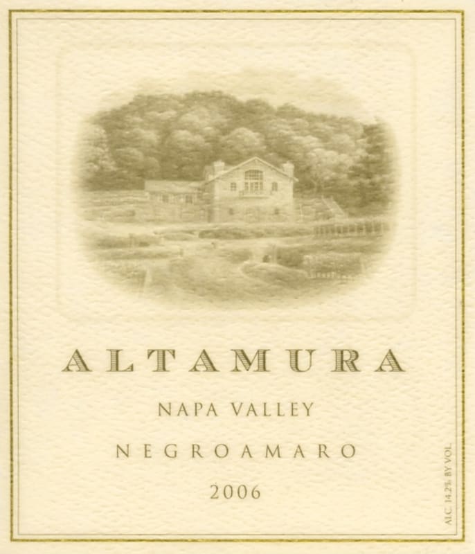 Altamura Negroamaro 2006 Front Label