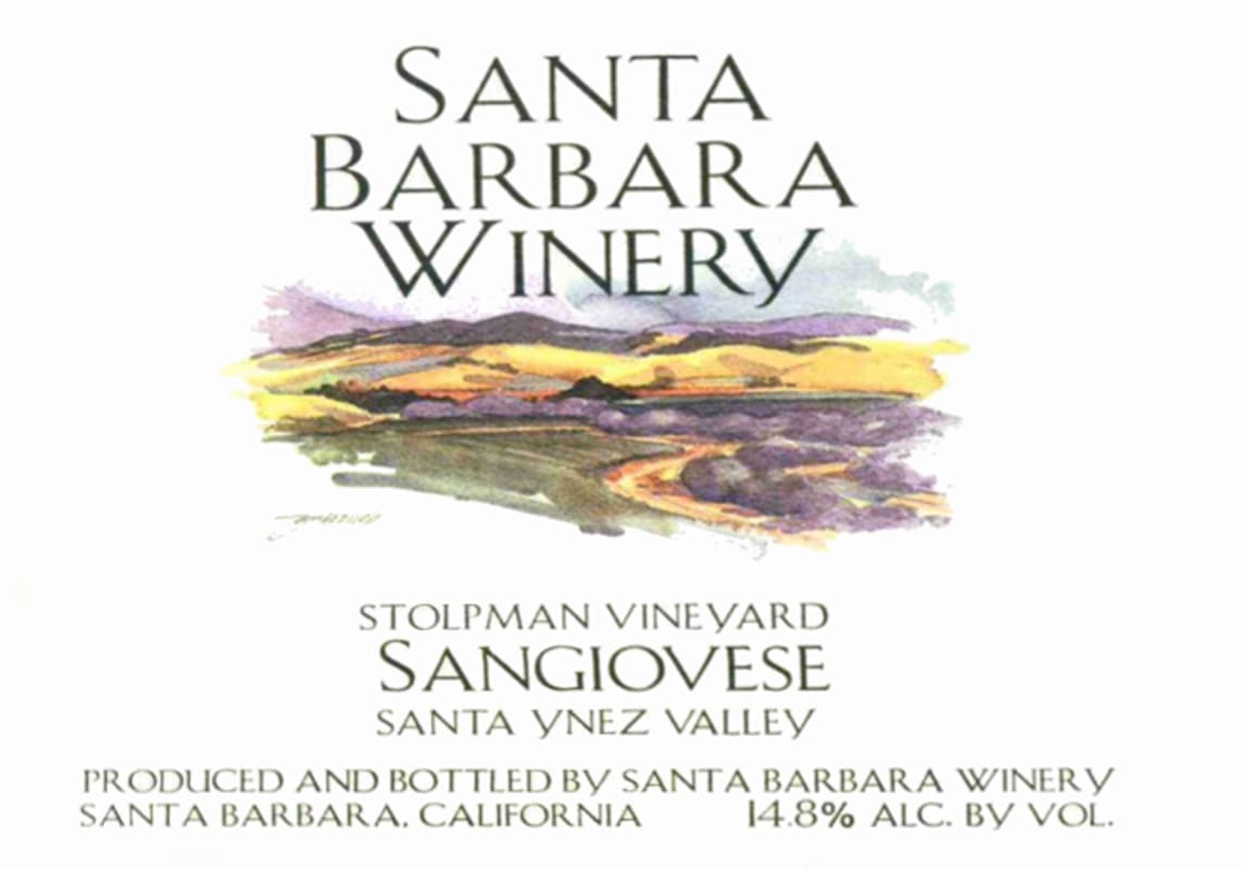 Santa Barbara Winery Stolpman Vineyard Sangiovese 2009 Front Label