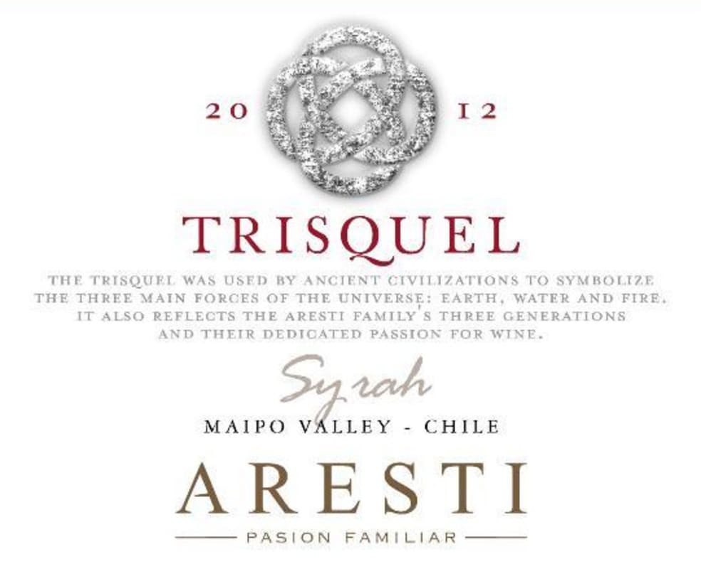 Aresti Trisquel Syrah 2012 Front Label