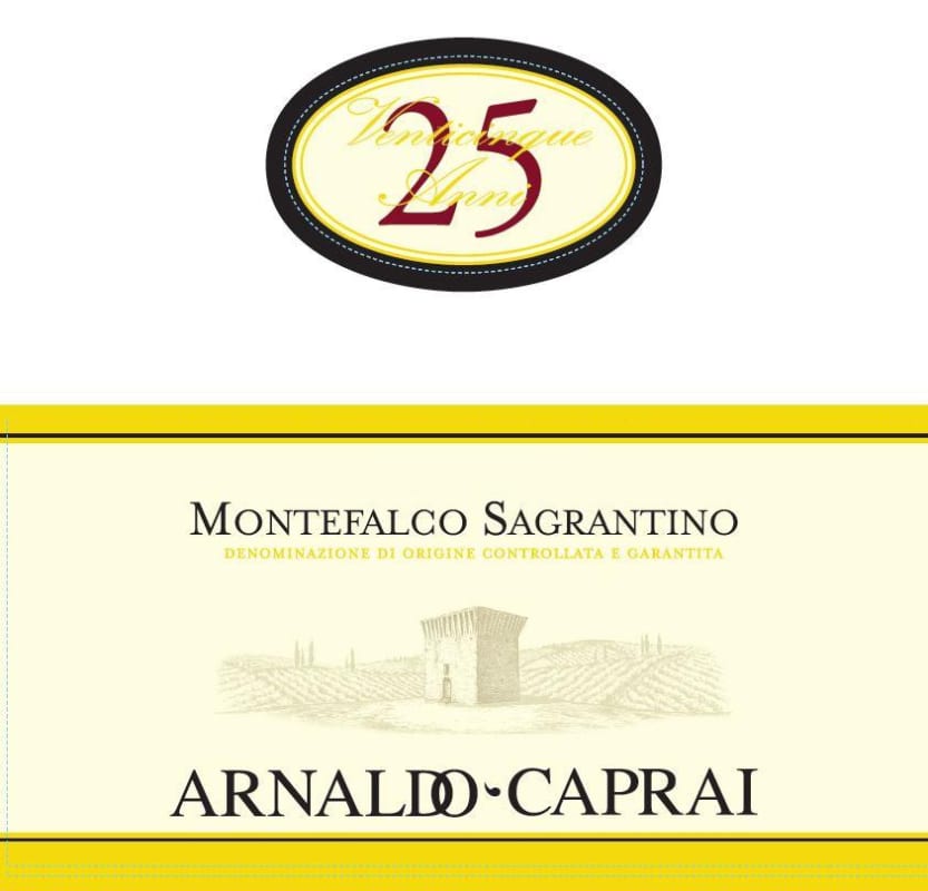 Arnaldo Caprai 25 Anni Montefalco Sagrantino 2010 Front Label