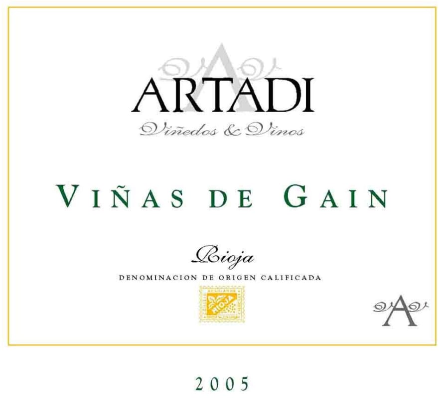 Artadi Vinas de Gain Blanco 2005 Front Label