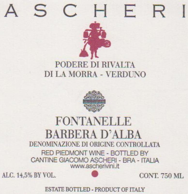 Ascheri Barbera d'Alba Fontanelle 2013 Front Label