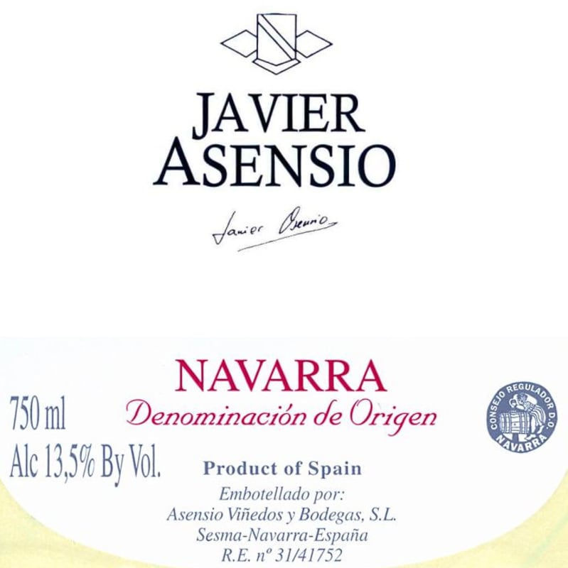Javier Asensio Reserva 2005 Front Label
