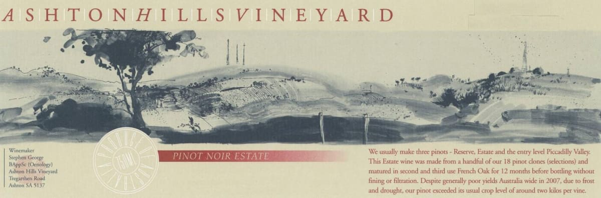 Ashton Hills Reserve Pinot Noir 2008 Front Label