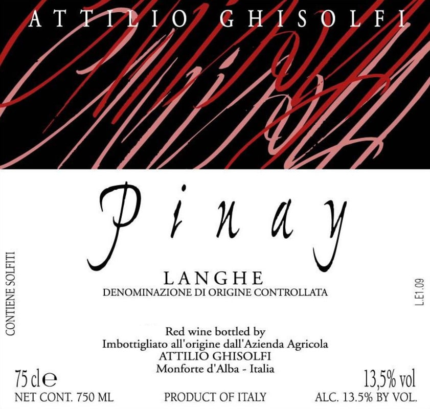 Attilio Ghisolfi Langhe Pinay 2009 Front Label