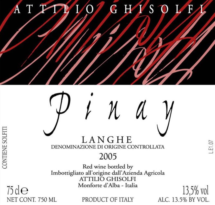 Attilio Ghisolfi Langhe Pinay 2005 Front Label