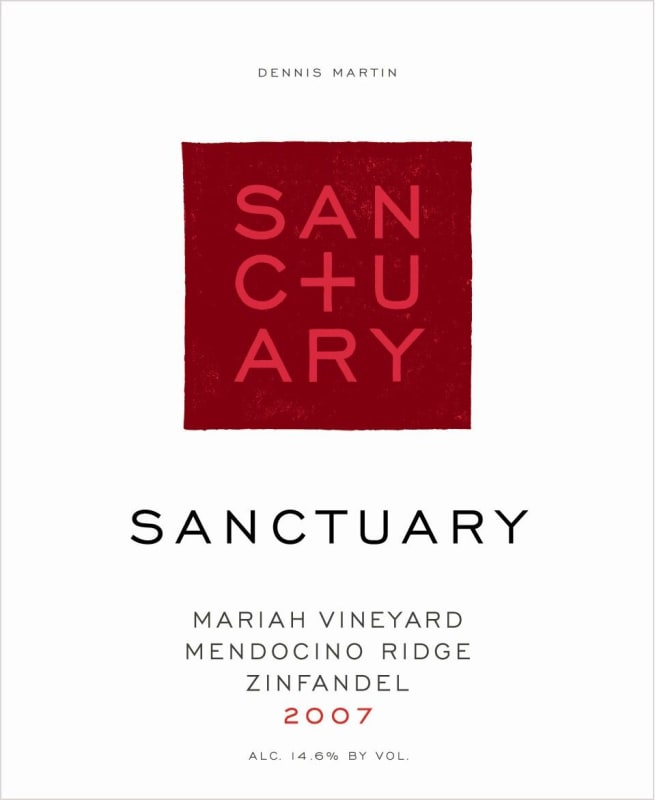 Sanctuary Mariah Vineyard Zinfandel 2007 Front Label