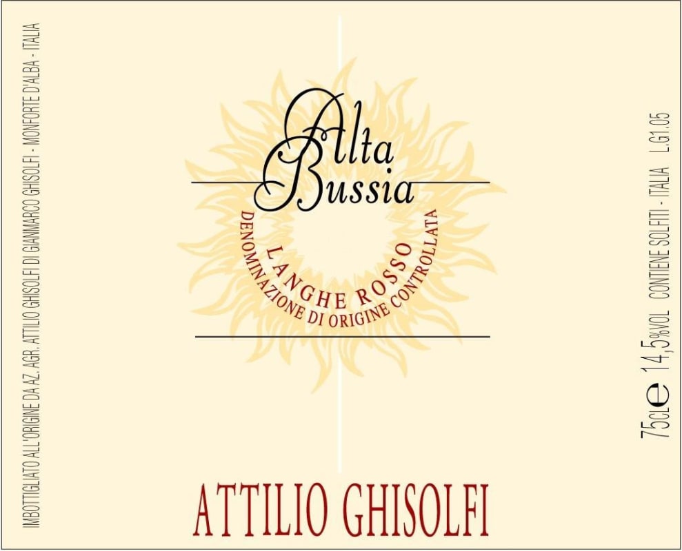 Attilio Ghisolfi Alta Bussia Langhe Rosso 2007 Front Label