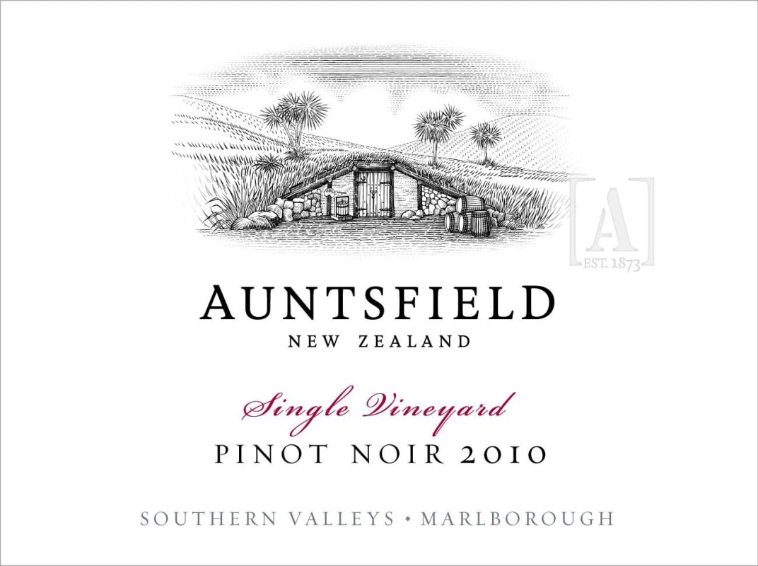 Auntsfield Estate Single Vineyard Pinot Noir 2010 Front Label