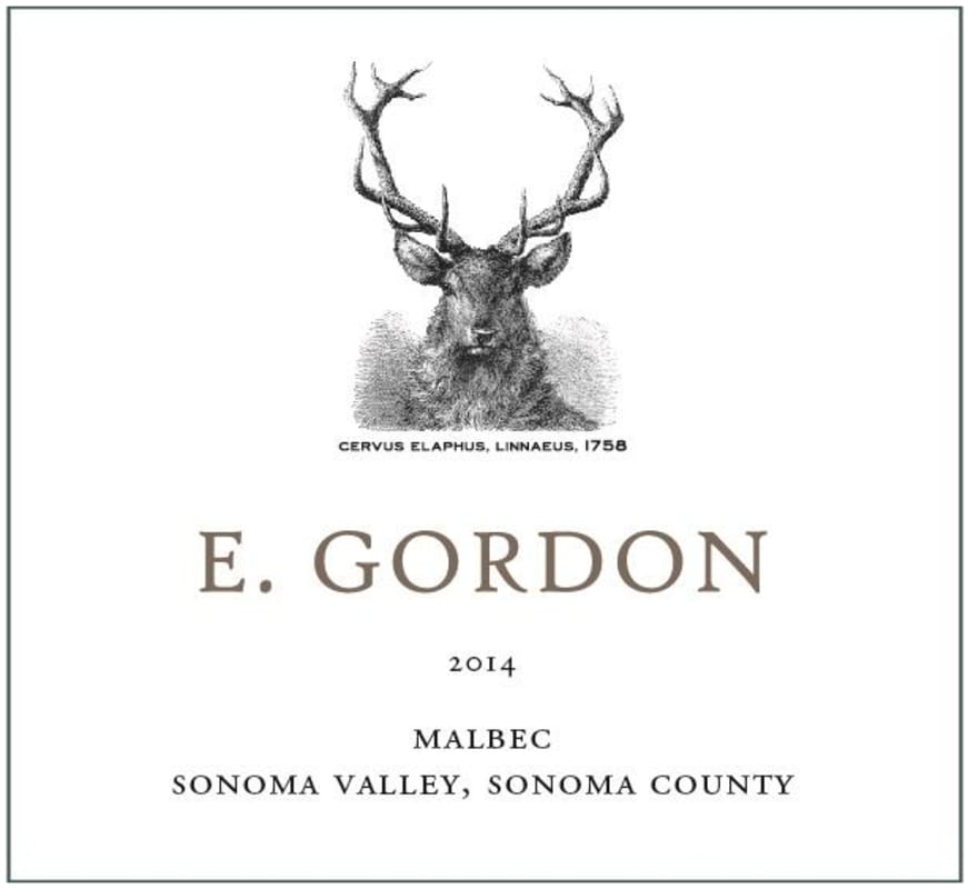 E. Gordon Sonoma Valley Malbec 2014 Front Label