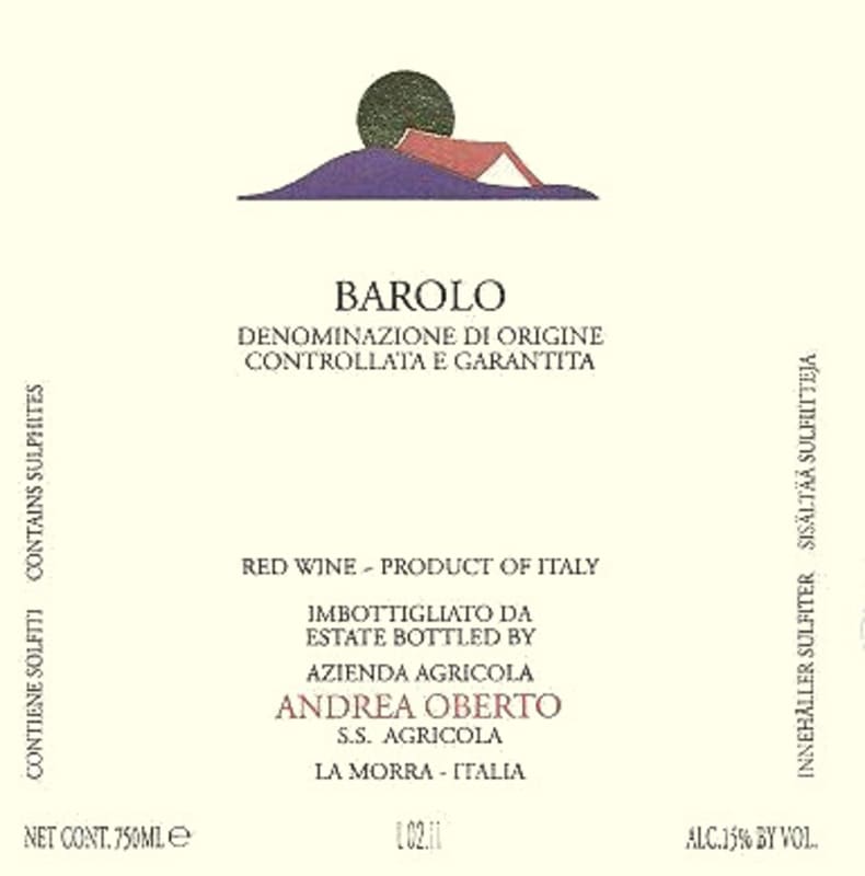 Andrea Oberto Barolo 2009 Front Label