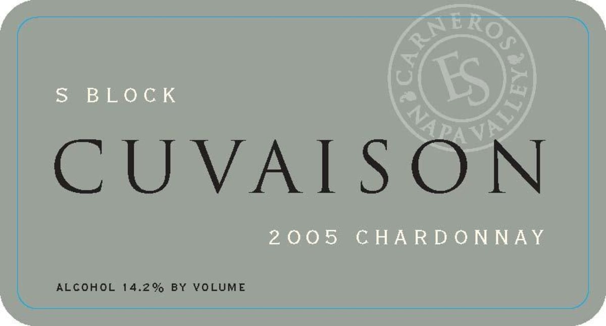Cuvaison S Block Chardonnay 2005 Front Label