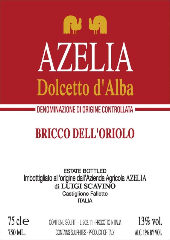 Azelia Bricco dell'Oriolo Dolcetto d'Alba 2013 Front Label