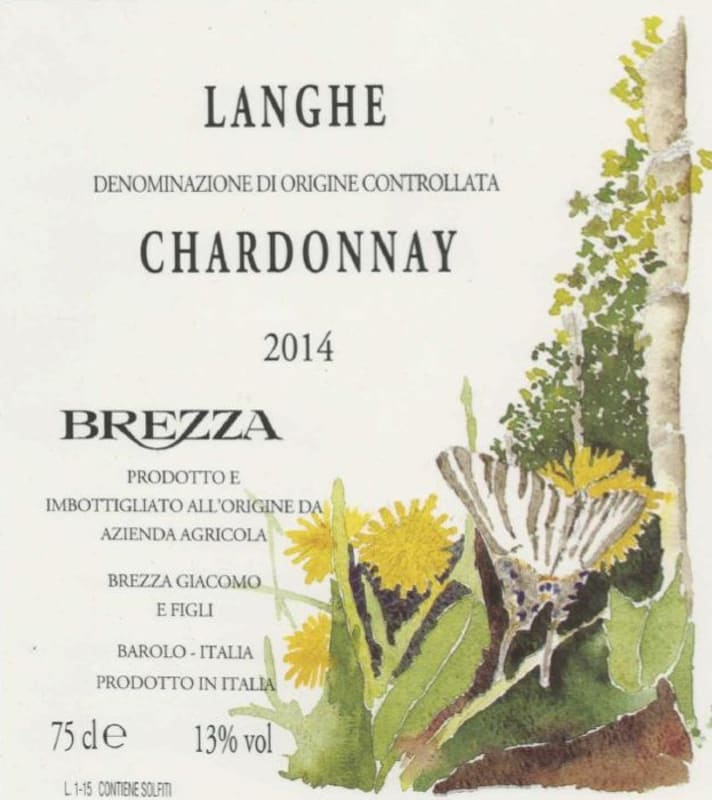 Brezza Langhe Chardonnay 2014 Front Label