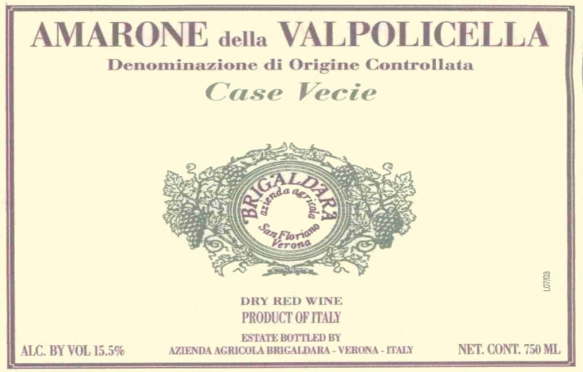 Brigaldara Amarone della Valpolicella Case Vecie 2007 Front Label