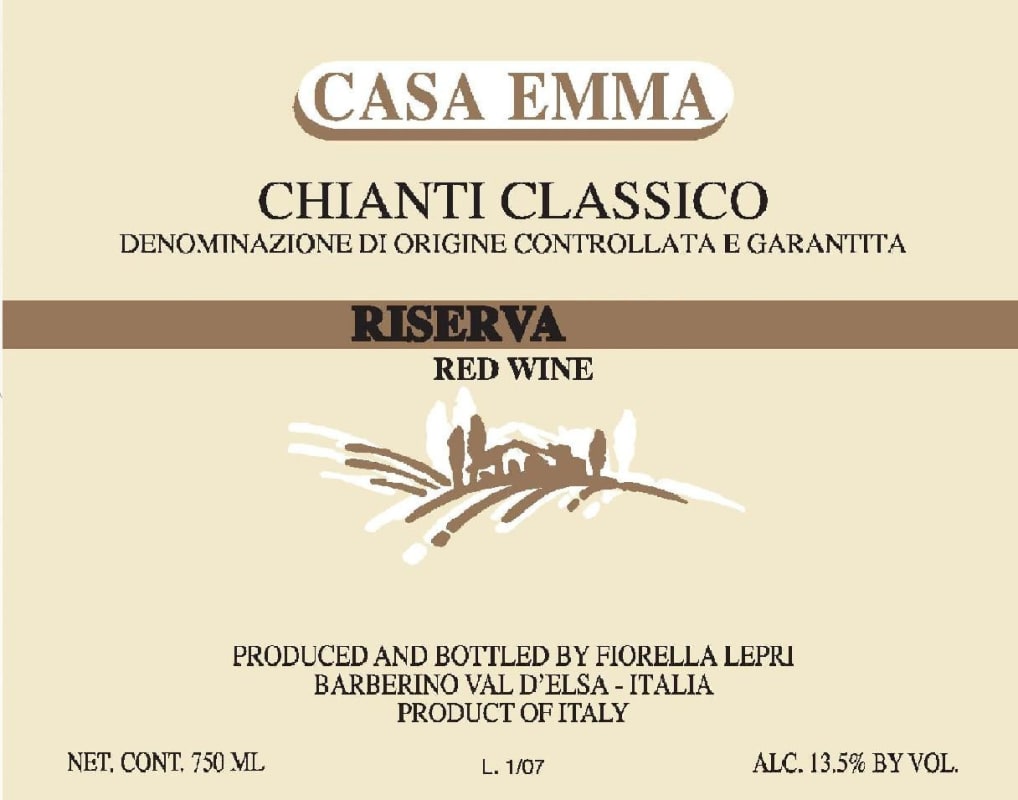 Casa Emma Chianti Classico Riserva 2006 Front Label