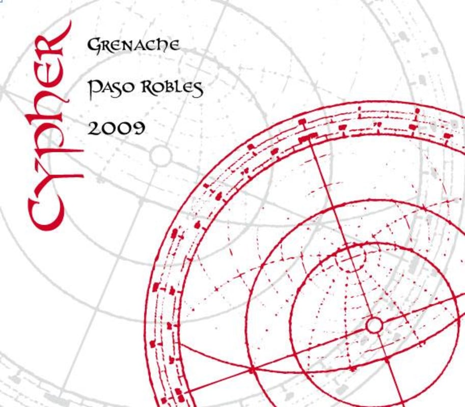 Cypher Winery Paso Robles Grenache 2009 Front Label