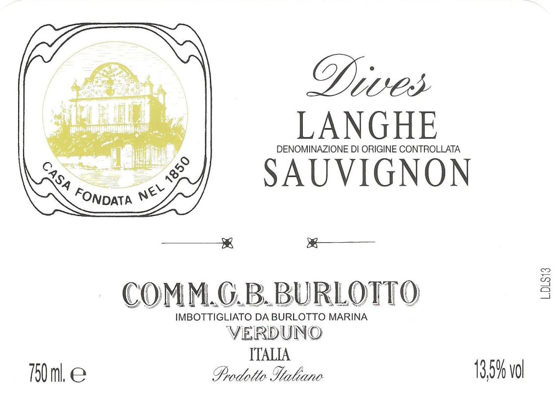 G.B. Burlotto Dives Bianco 2014 Front Label