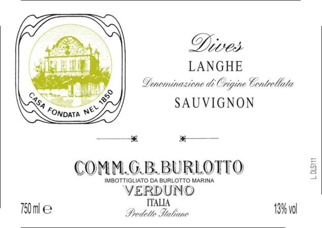 G.B. Burlotto Dives Bianco 2011 Front Label