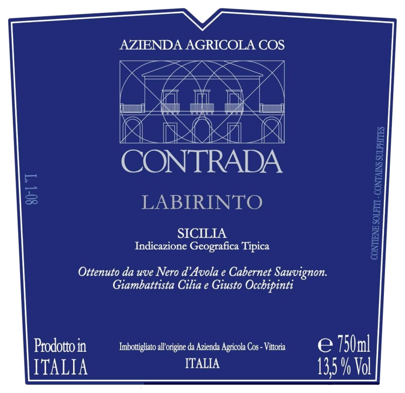 COS Sicilia Contrada Labirinto Nero d'Avola 2009 Front Label