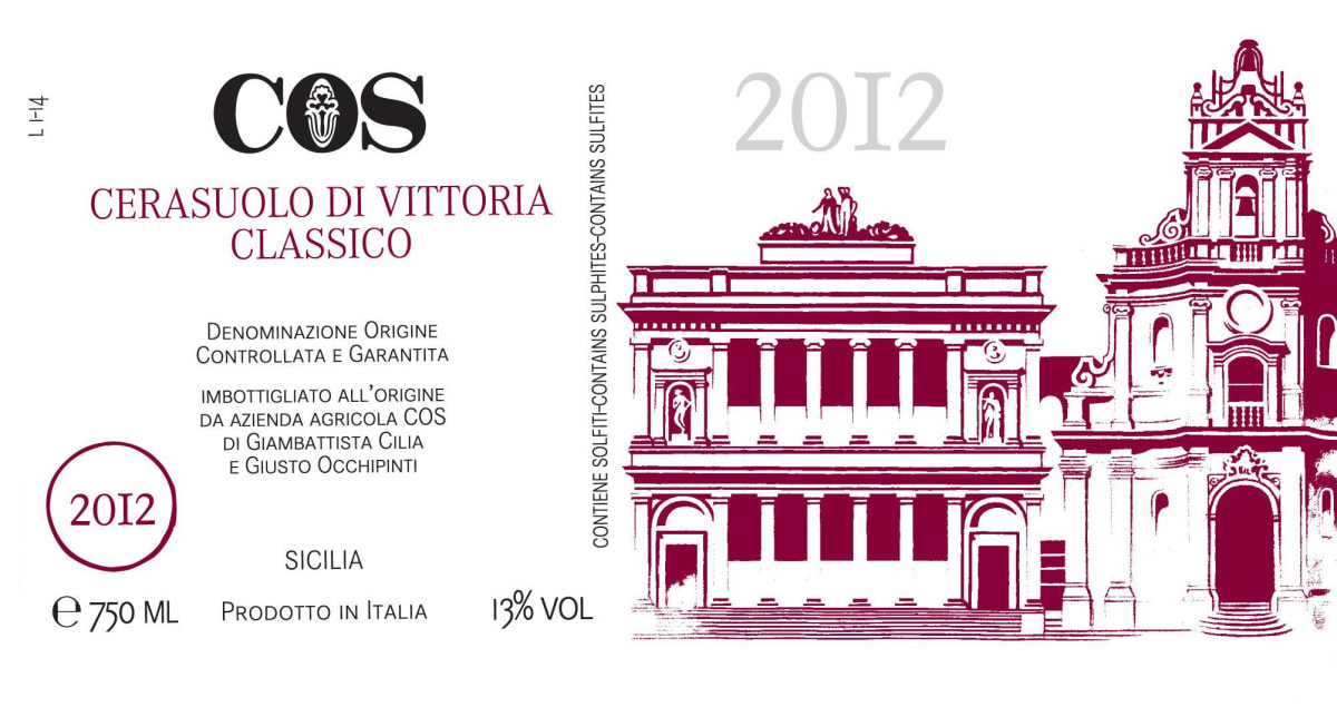 COS Cerasuolo di Vittoria Classico 2012 Front Label