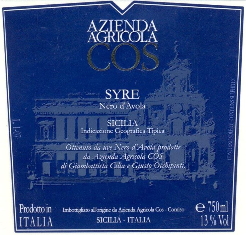 COS Syre Nero d'Avola 2005 Front Label