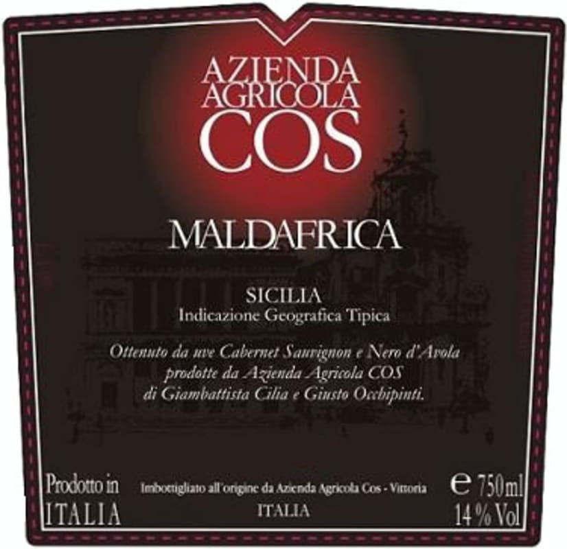 COS Sicilia Maldafrica 2013 Front Label