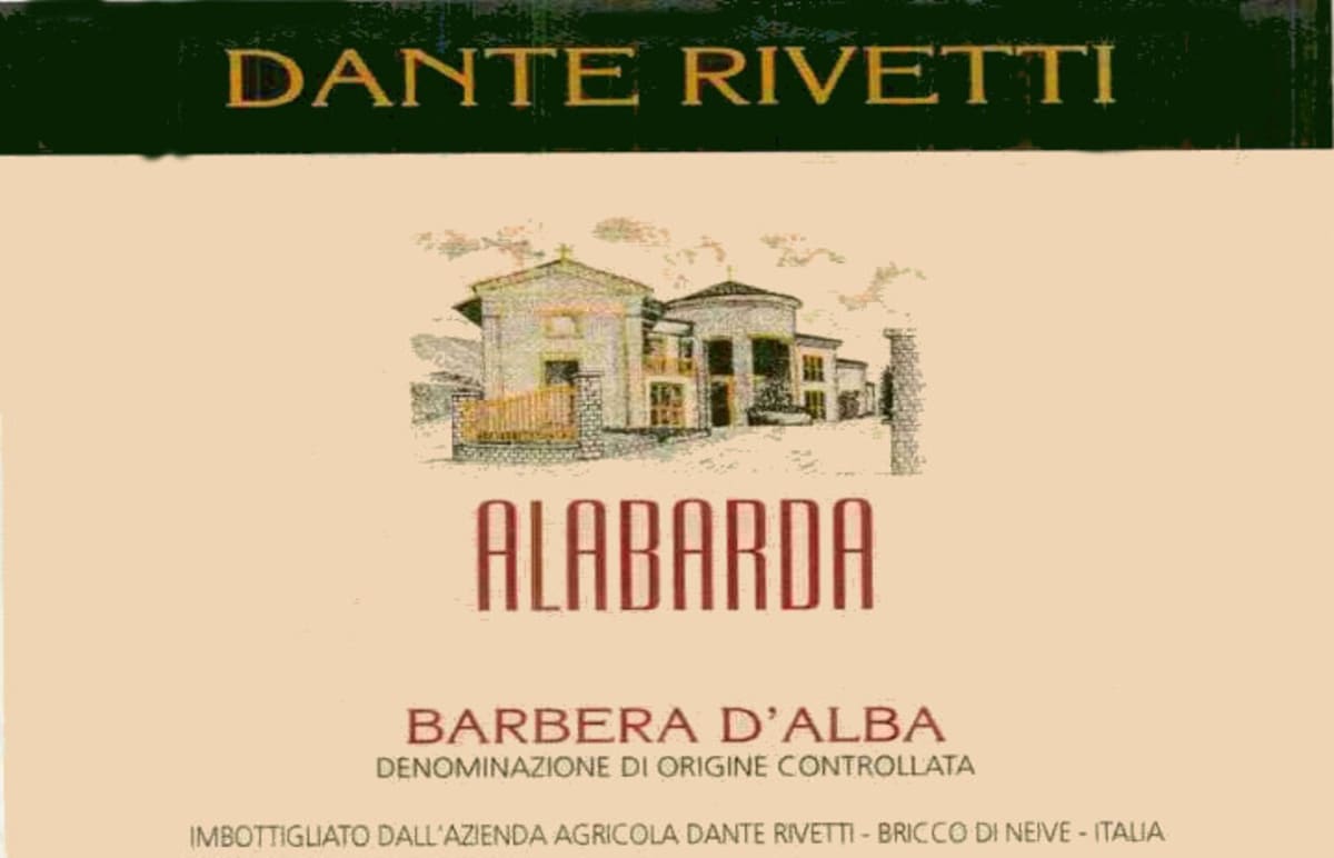 Dante Rivetti Alabarda Barbera d'Alba 2008 Front Label