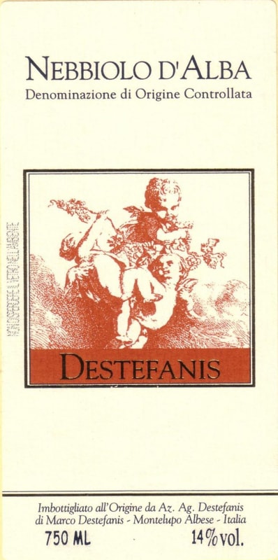 Destefanis Nebbiolo d'Alba 2013 Front Label