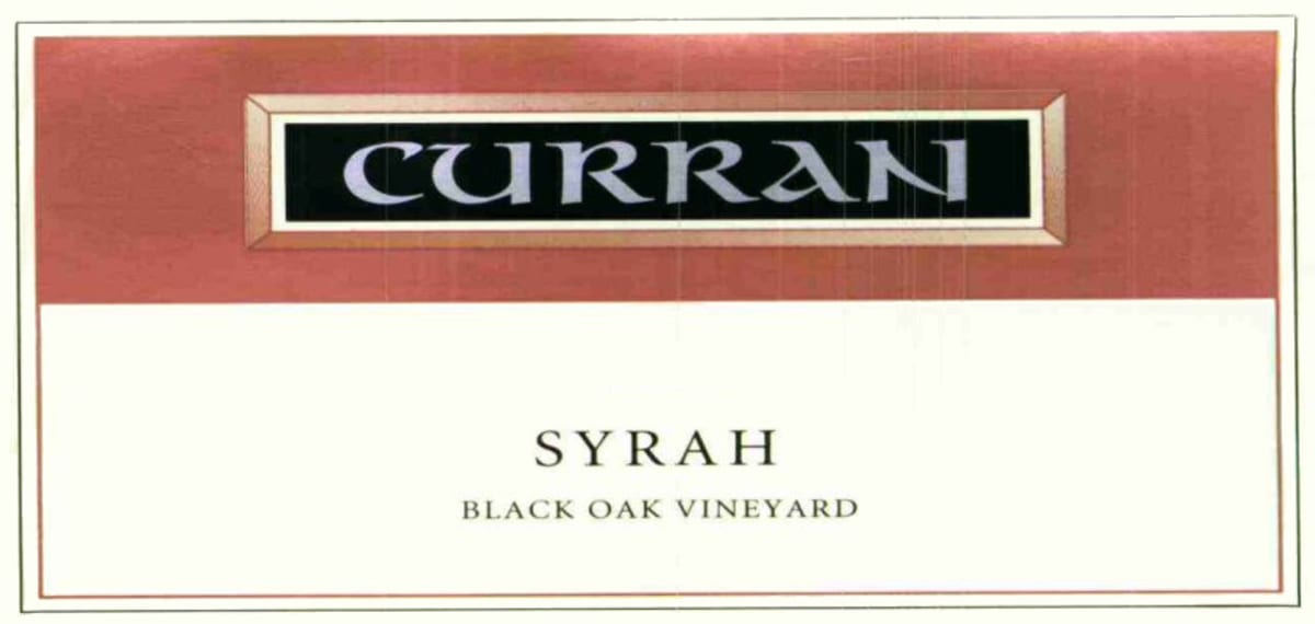 Curran Black Oak Vineyard Syrah 2006 Front Label
