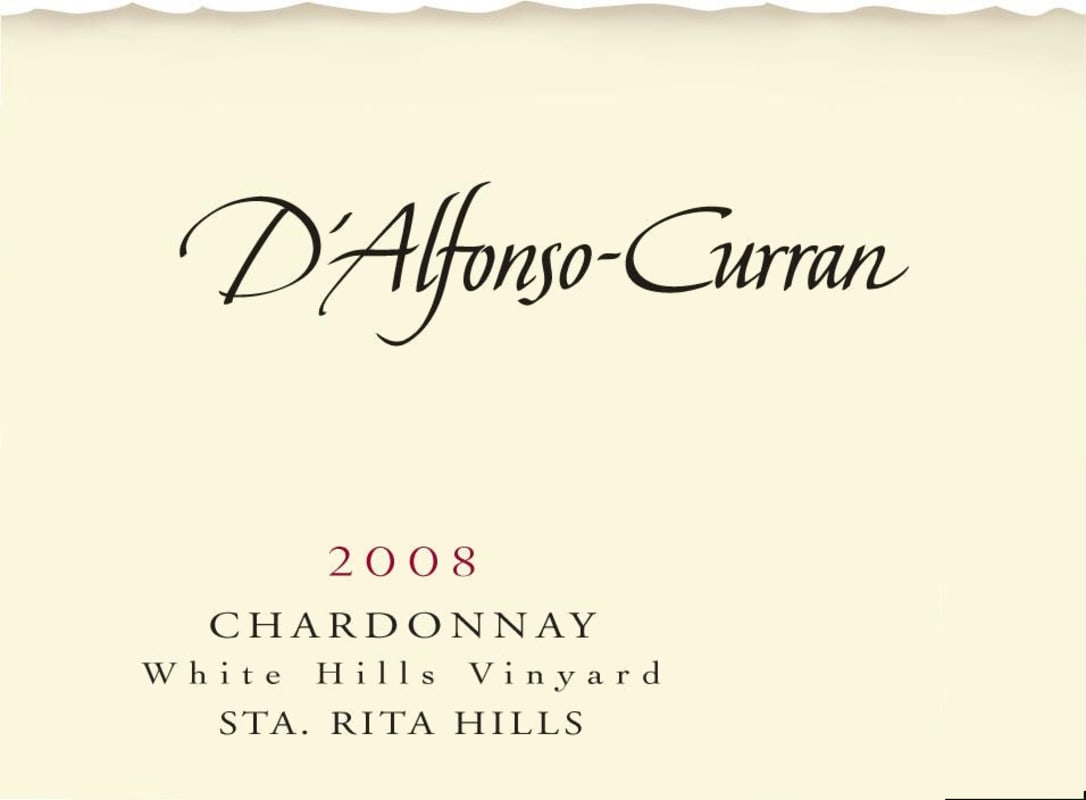 D'Alfonso-Curran White Hills Vineyard Chardonnay 2008 Front Label